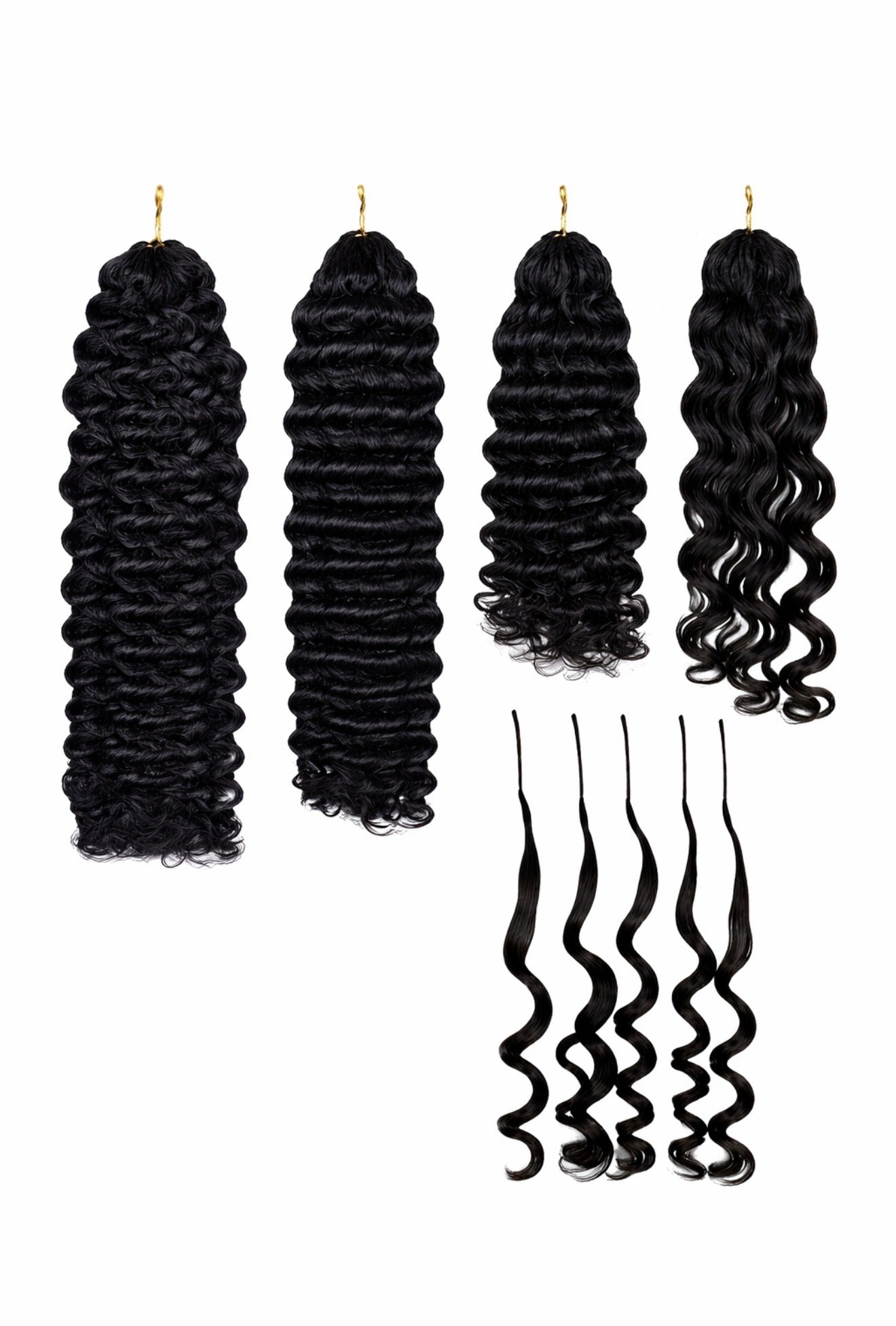 Deep wave, Feather crochet human hair